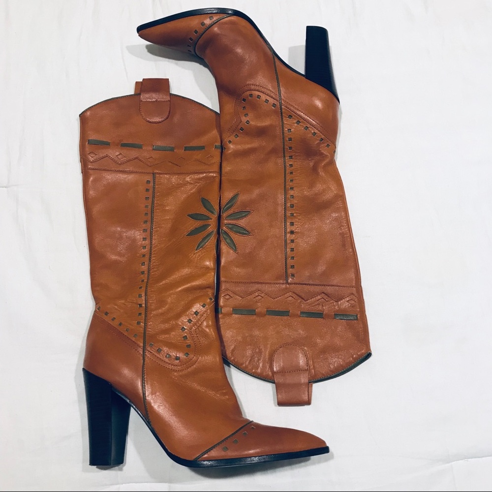 Vince Camuto Genuine Leather boho western boots